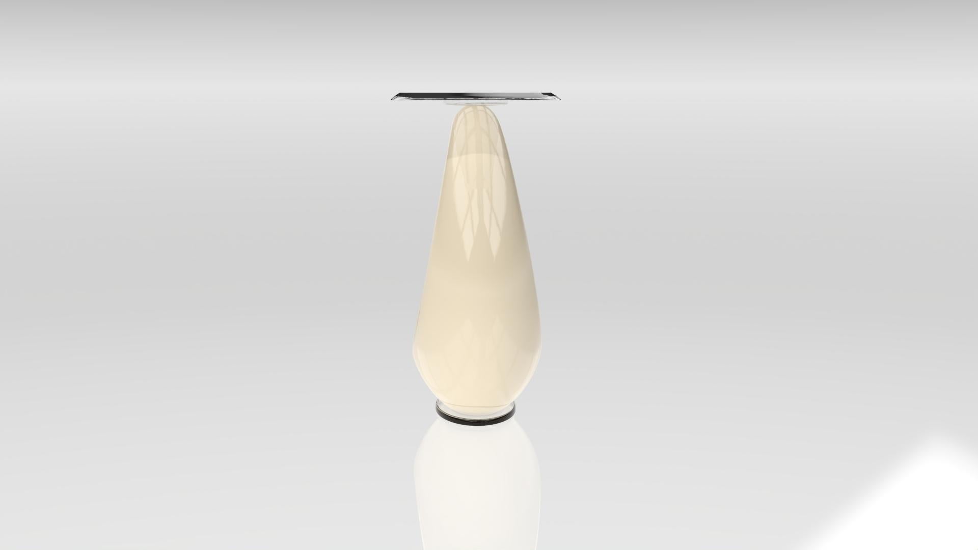 Hand-Crafted Console Ebe Porcelaine White For Sale