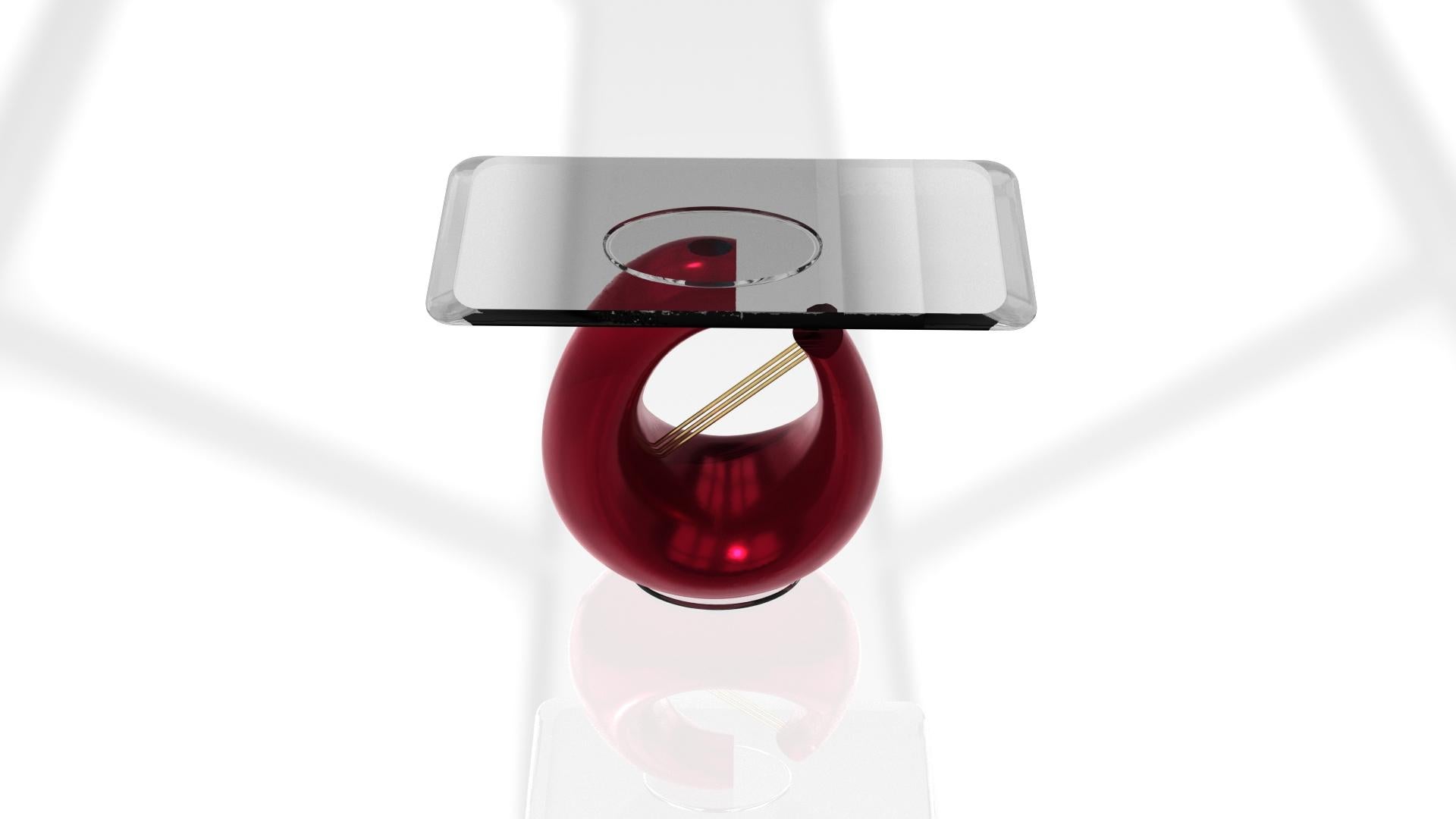 Gold Plate Console Ebe Umbrian Red For Sale