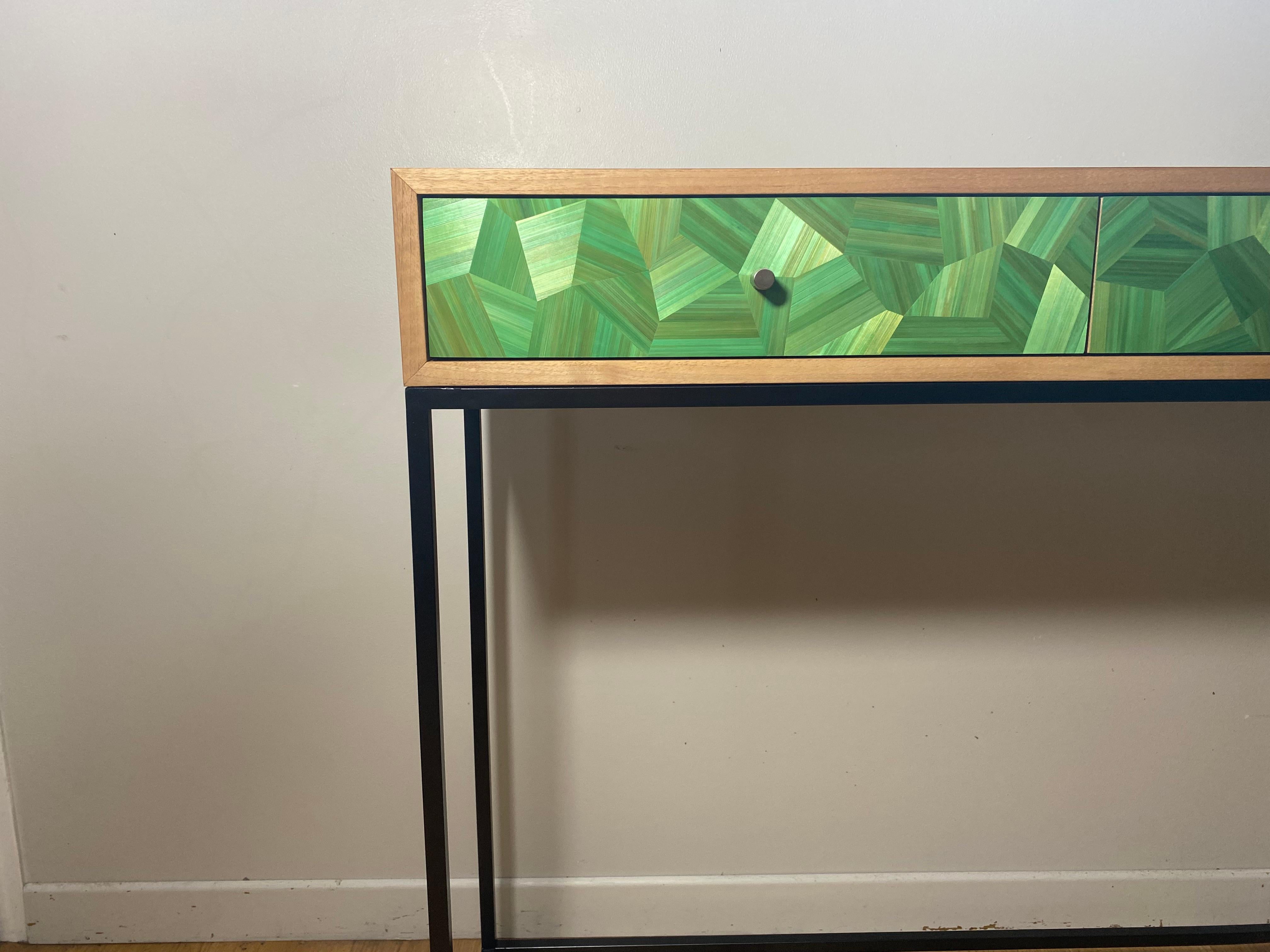 forest green console table