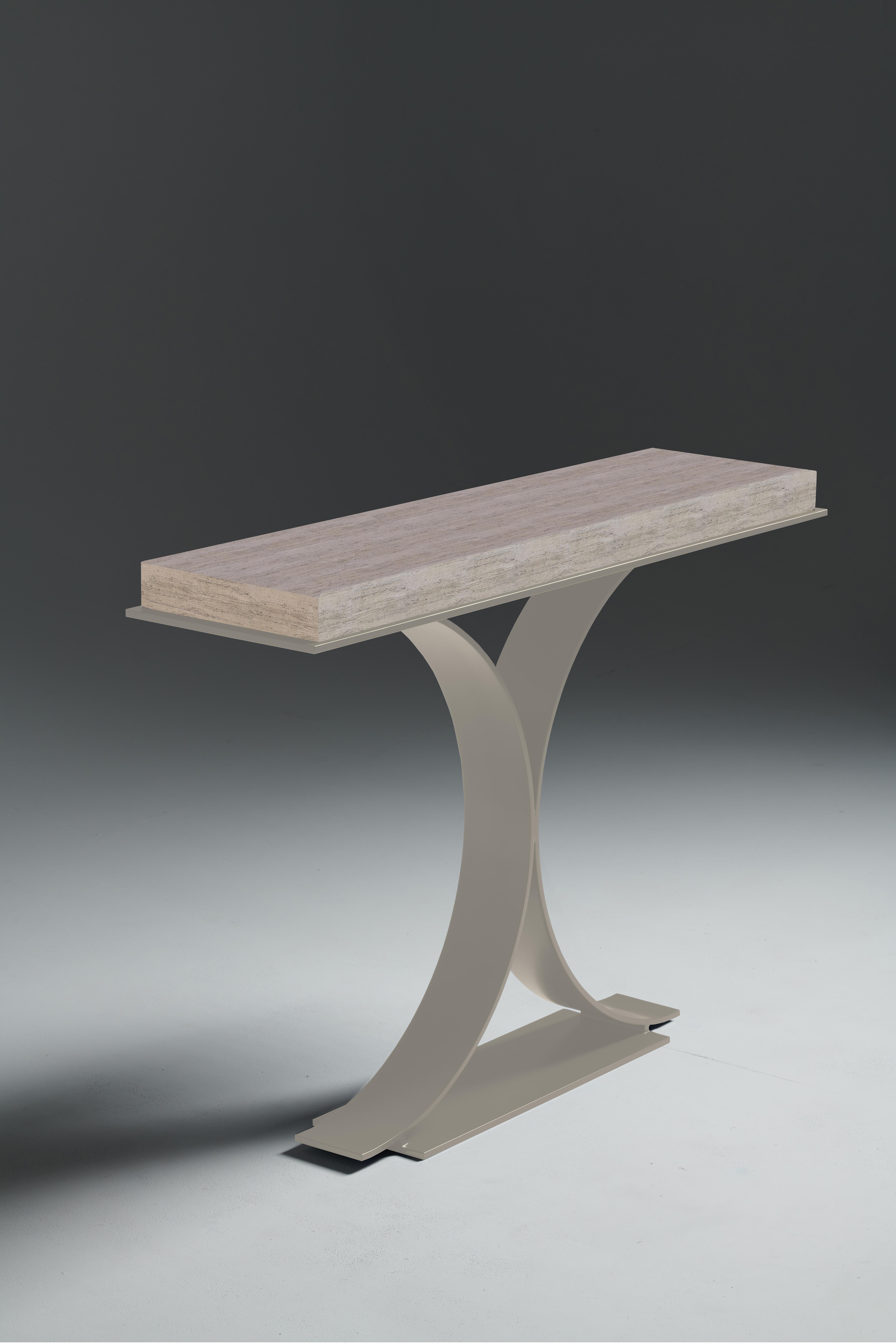Memphis, Francia, Le Berre Vevaud
Colección Empreinte
Base de acero y placa de madera, acabado lacado azul brillante

Raphaël Le Berre y Thomas Vevaud ponen de relieve el 