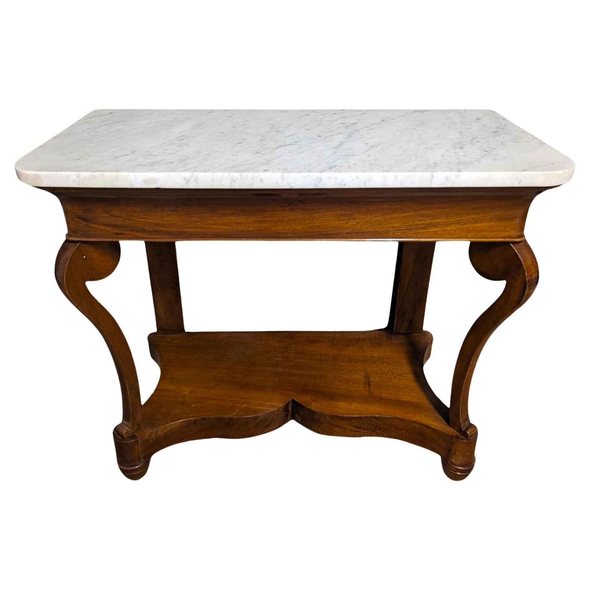 French 19th Century Louis Philippe Style Mahogany Console  For Sale