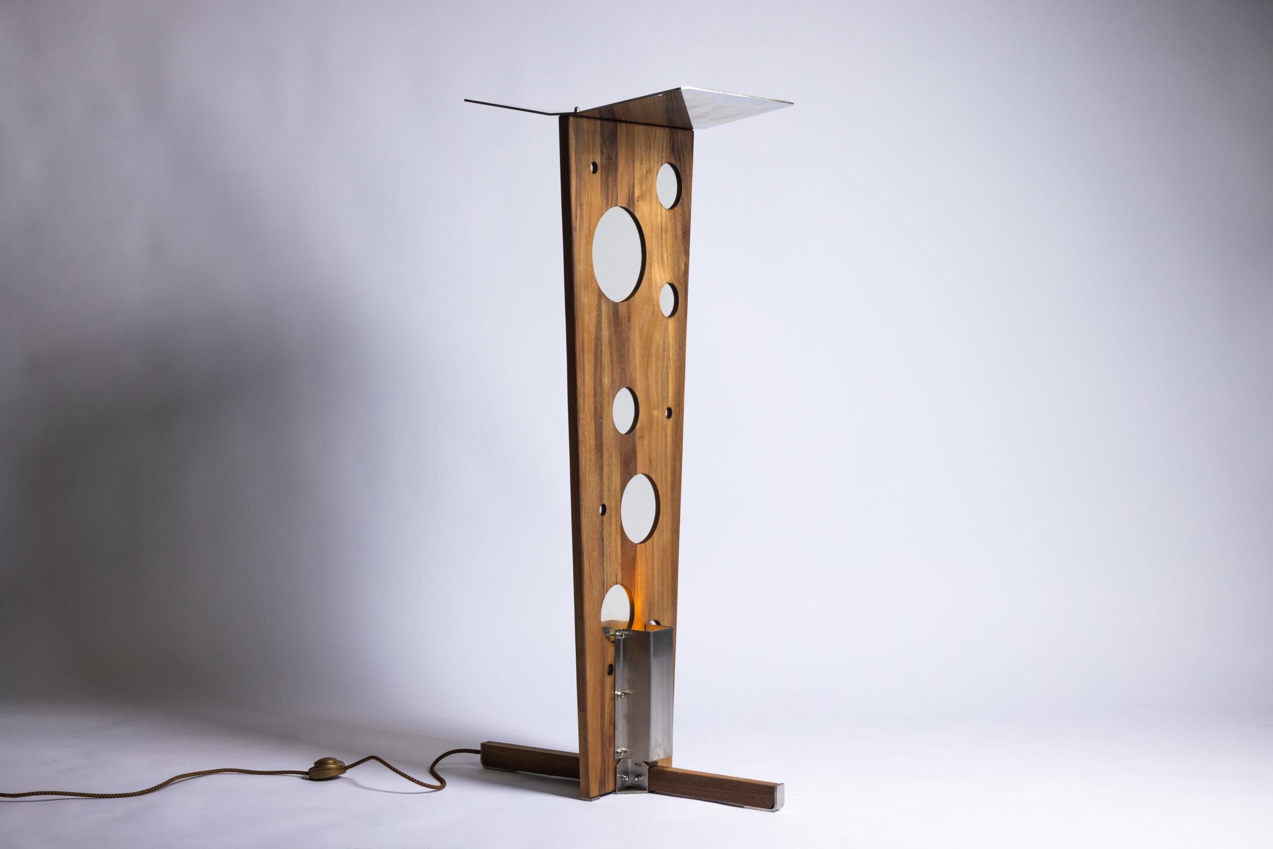Console Floor Lamp by Konstantin Achkov Studio
Limited Edition
Dimensions: D 38 x W 62 x H 115 cm.
Materials: American walnut wood, epoxy resin, and stainless steel.

All our lamps can be wired according to each country. If sold to the USA it will