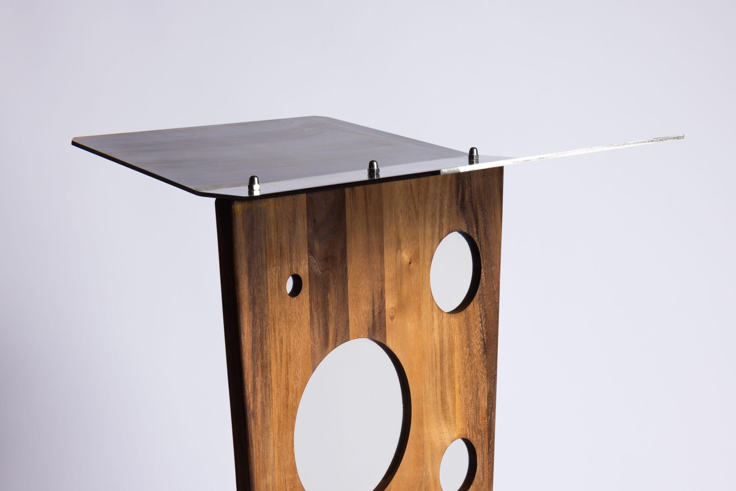 Stainless Steel Console Floor Lamp by Konstantin Achkov Studio For Sale