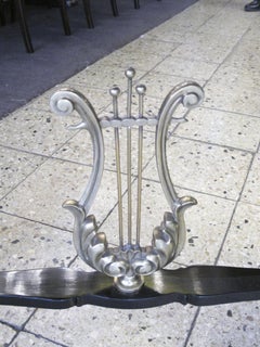 Console, France, 1920, Art Deco in Wood, Mirror and Bronze