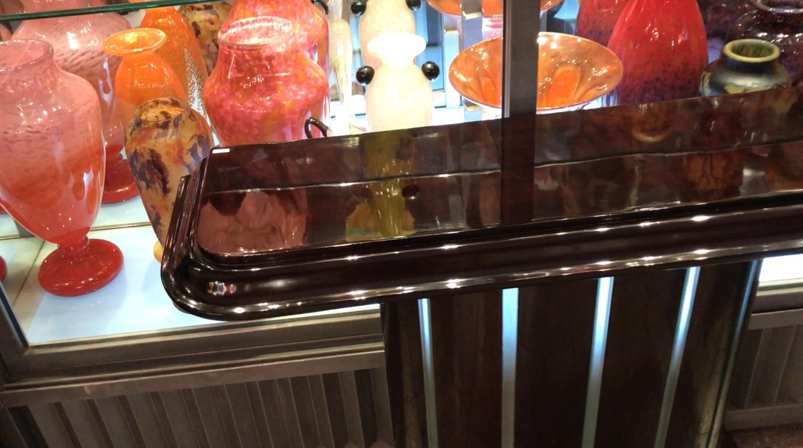 Console, France, 1925, Art Deco in Wood and glass For Sale 5