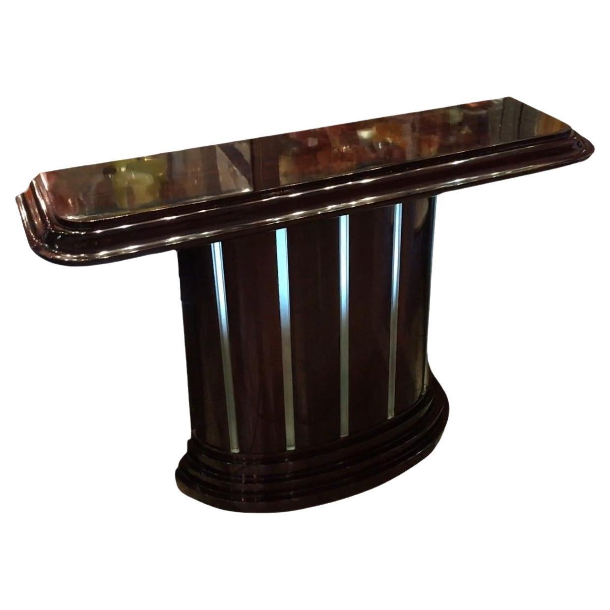 Console, France, 1925, Art Deco in Wood and glass For Sale