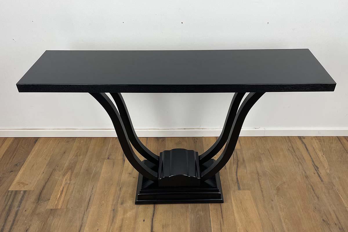 Console in Black Painted Oak with Curved Legs from Germany For Sale 8
