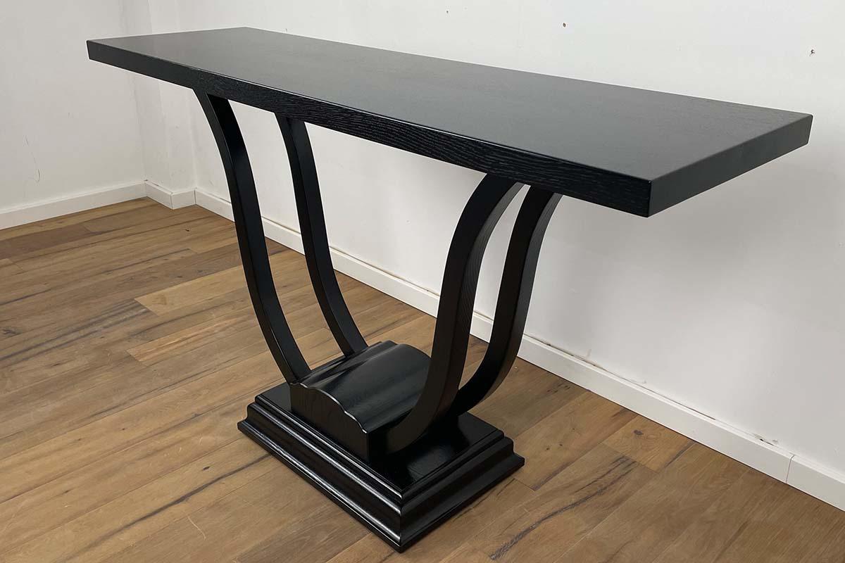 Console in Black Painted Oak with Curved Legs from Germany For Sale 3