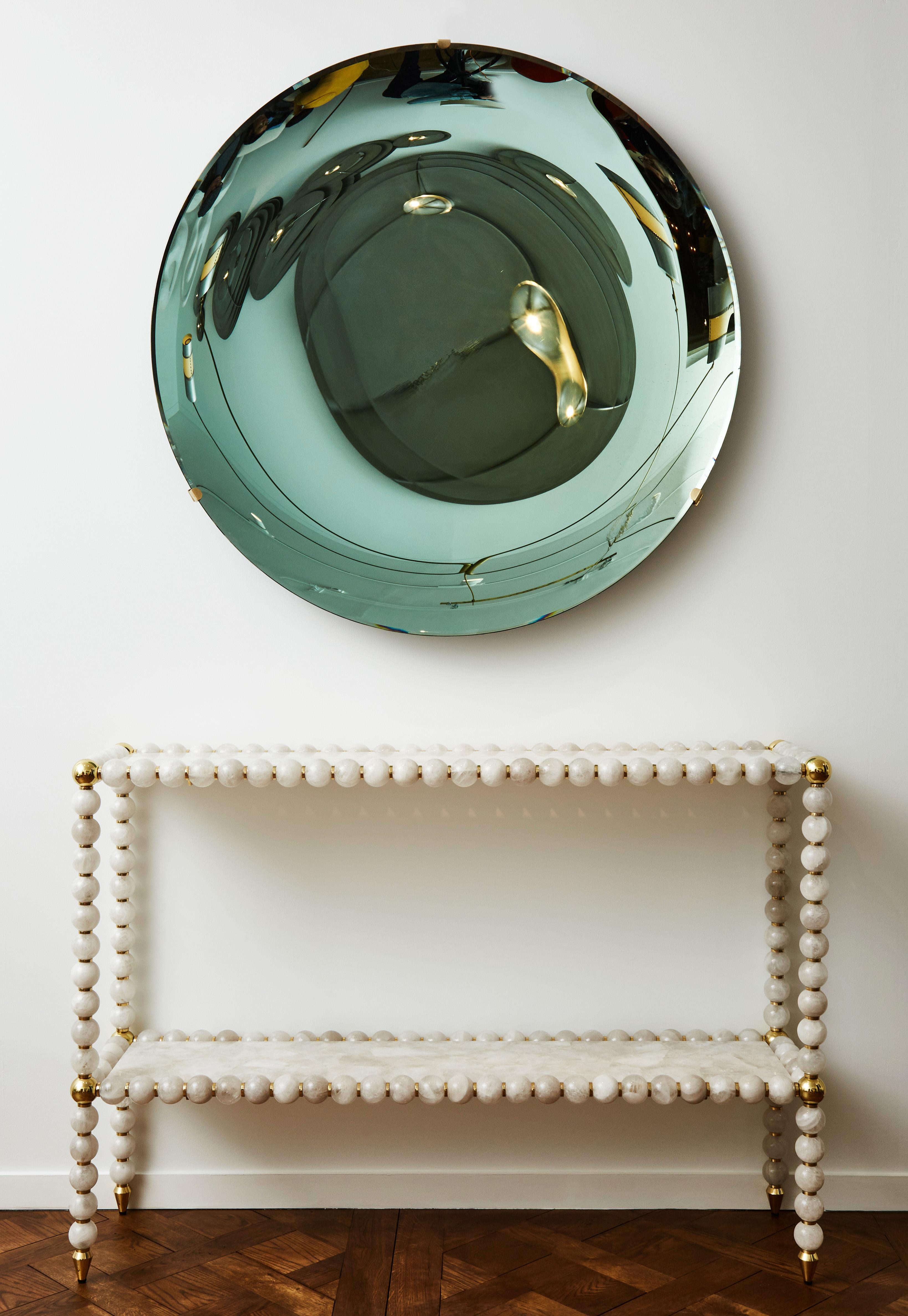 Console in Brass and Rock Crystal by Studio Glustin 1