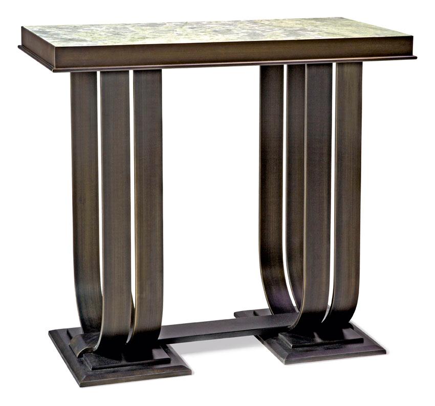 Italian Console in Brozed Brass Top in Black Aziz Marble or Calacatta Gold Marble For Sale