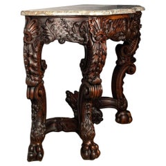 Console in Carved Walnut of Louis XV Style Console in Carved Walnut of Louis XV Style
