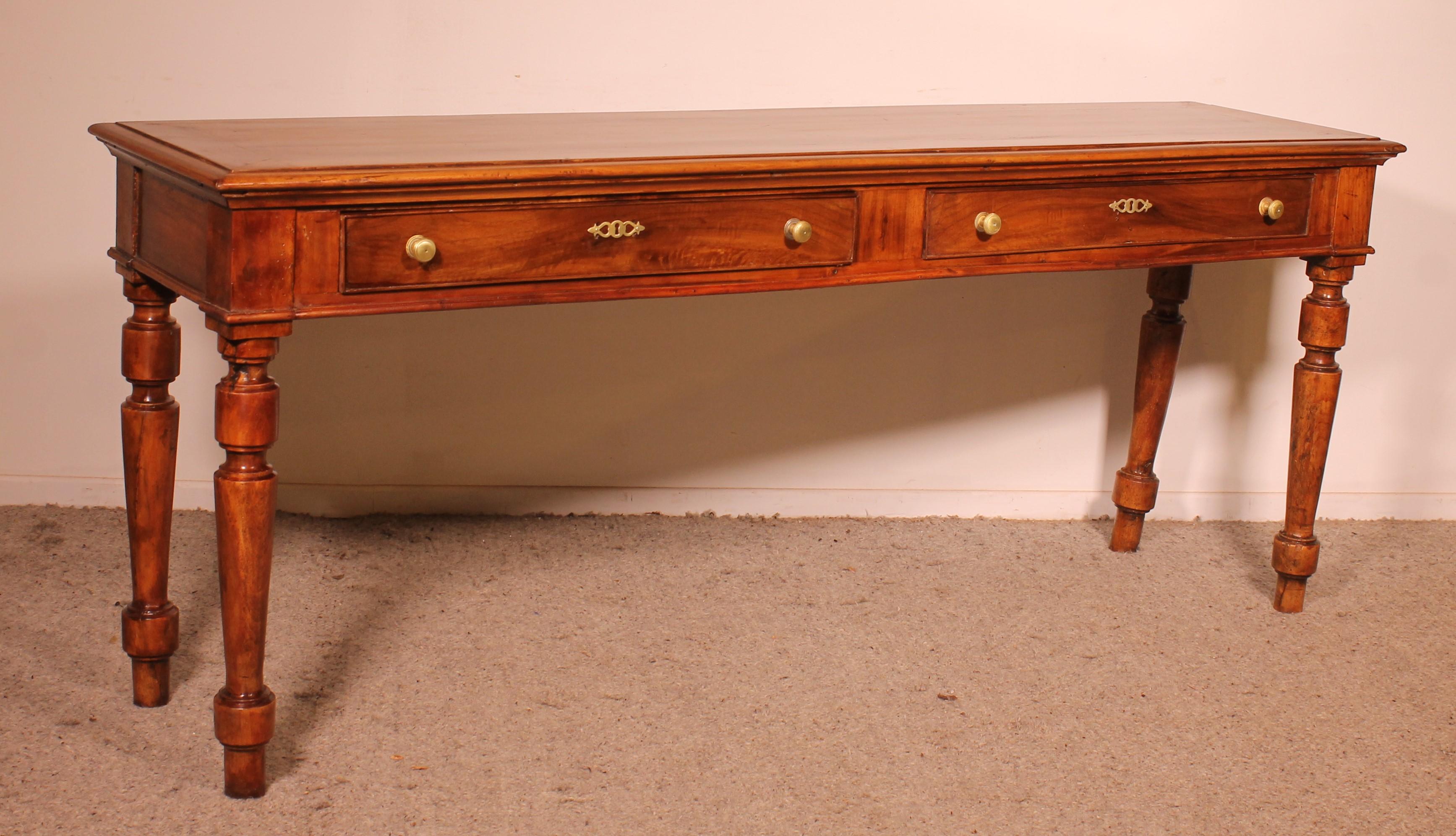 Console In Cherry Wood With Two Drawers -19° Century From France 4
