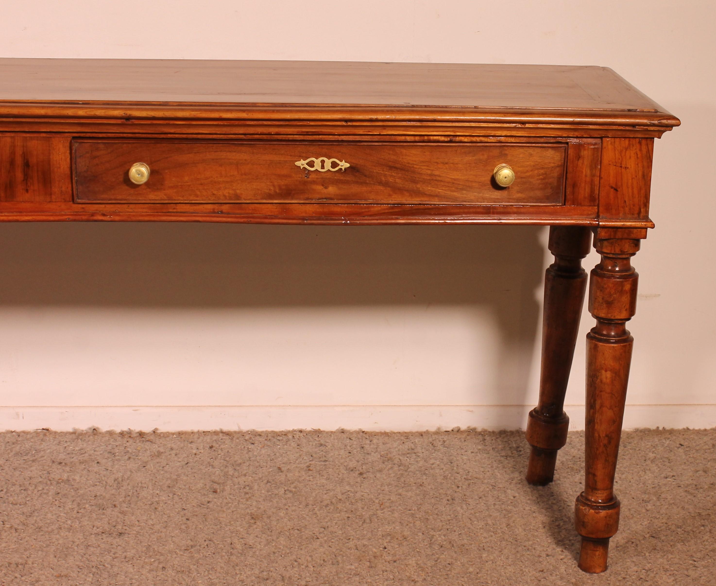 Louis Philippe Console In Cherry Wood With Two Drawers -19° Century From France