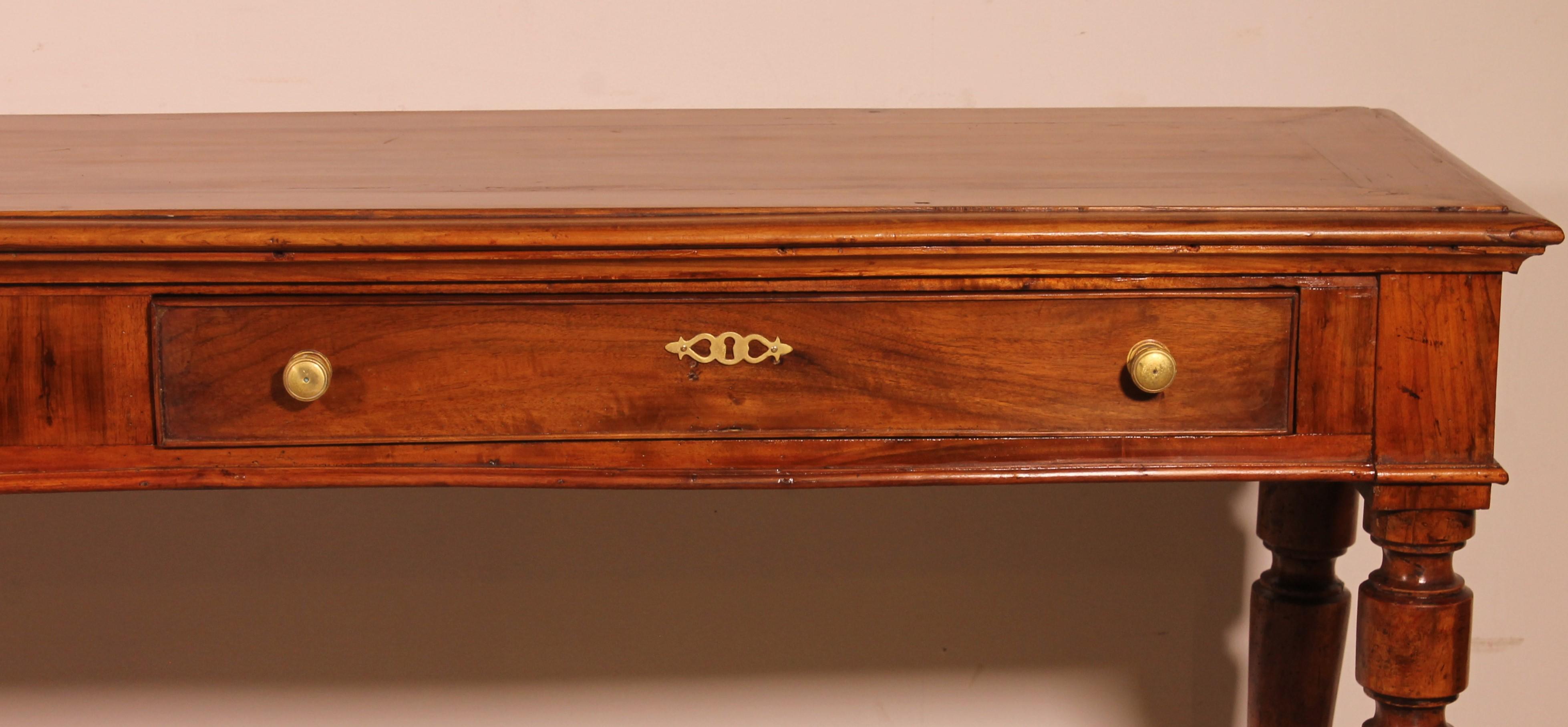 French Console In Cherry Wood With Two Drawers -19° Century From France