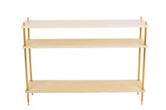 Console in Cream Lacquer and Gilt Bronze, Contemporary Work