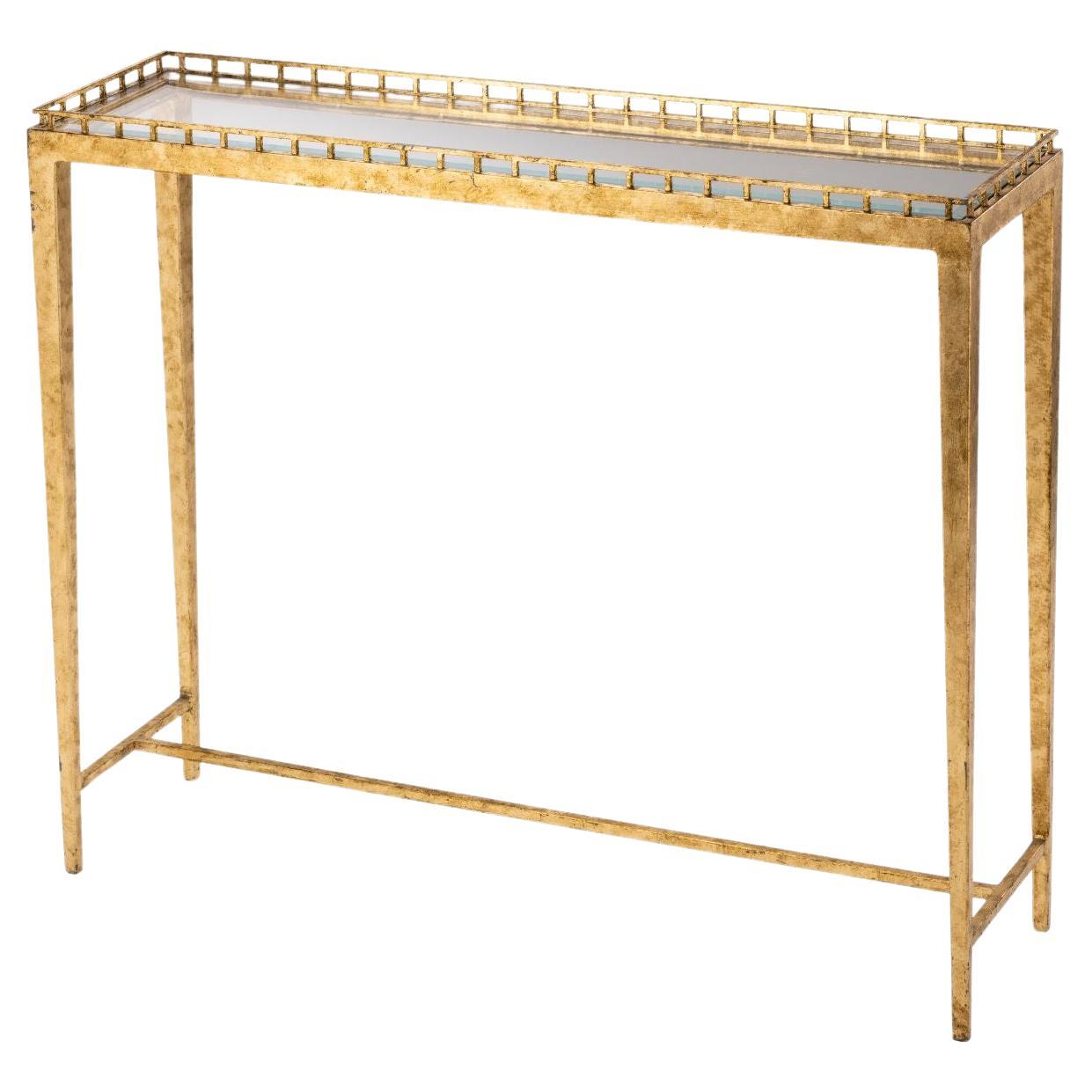Tavolo rettangolare Novecento con foglia d'oro For Sale