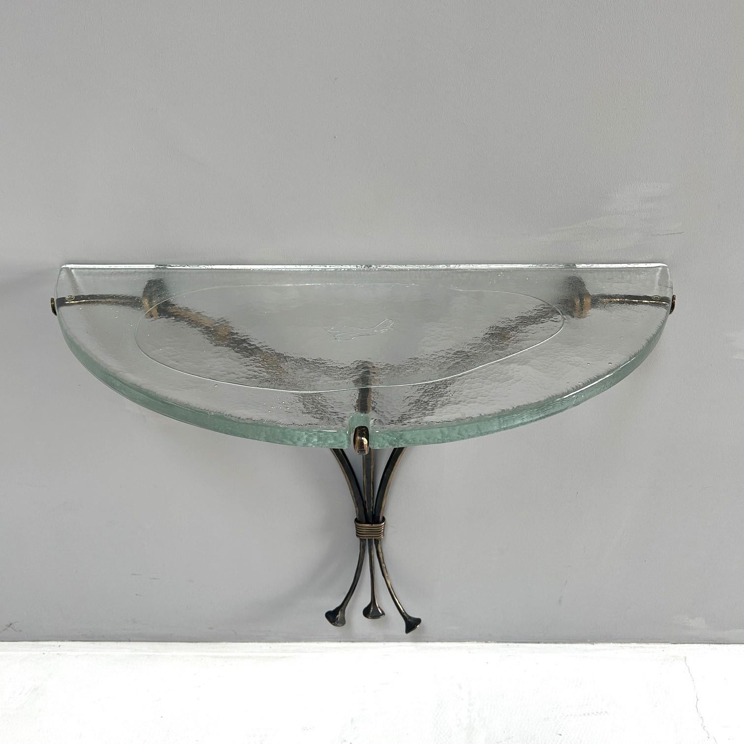 Brutalist Console in forged bronze in the style of Lothar Klute For Sale