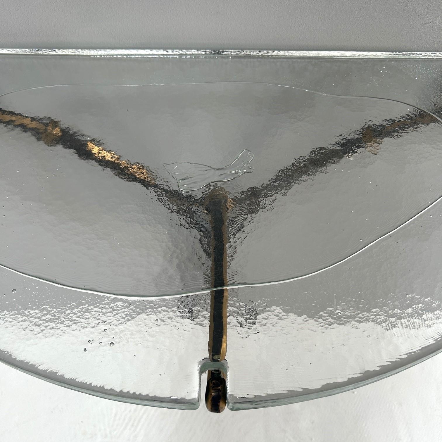 German Console in forged bronze in the style of Lothar Klute For Sale