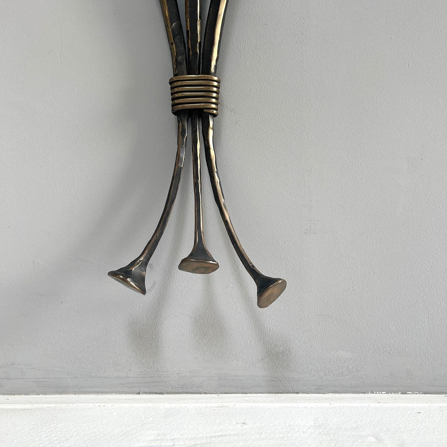 Forged Console in forged bronze in the style of Lothar Klute For Sale