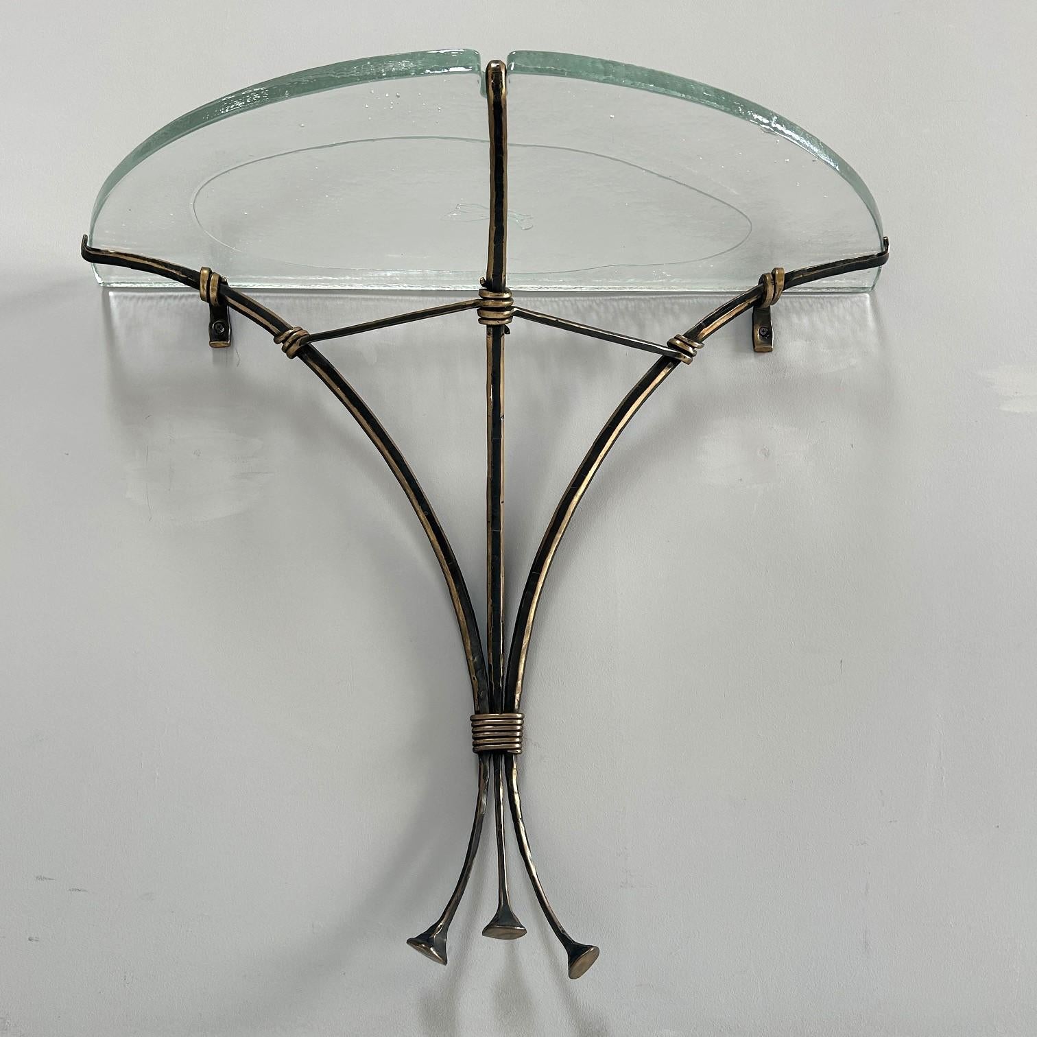Console in forged bronze in the style of Lothar Klute In Excellent Condition For Sale In Saarbrücken, SL