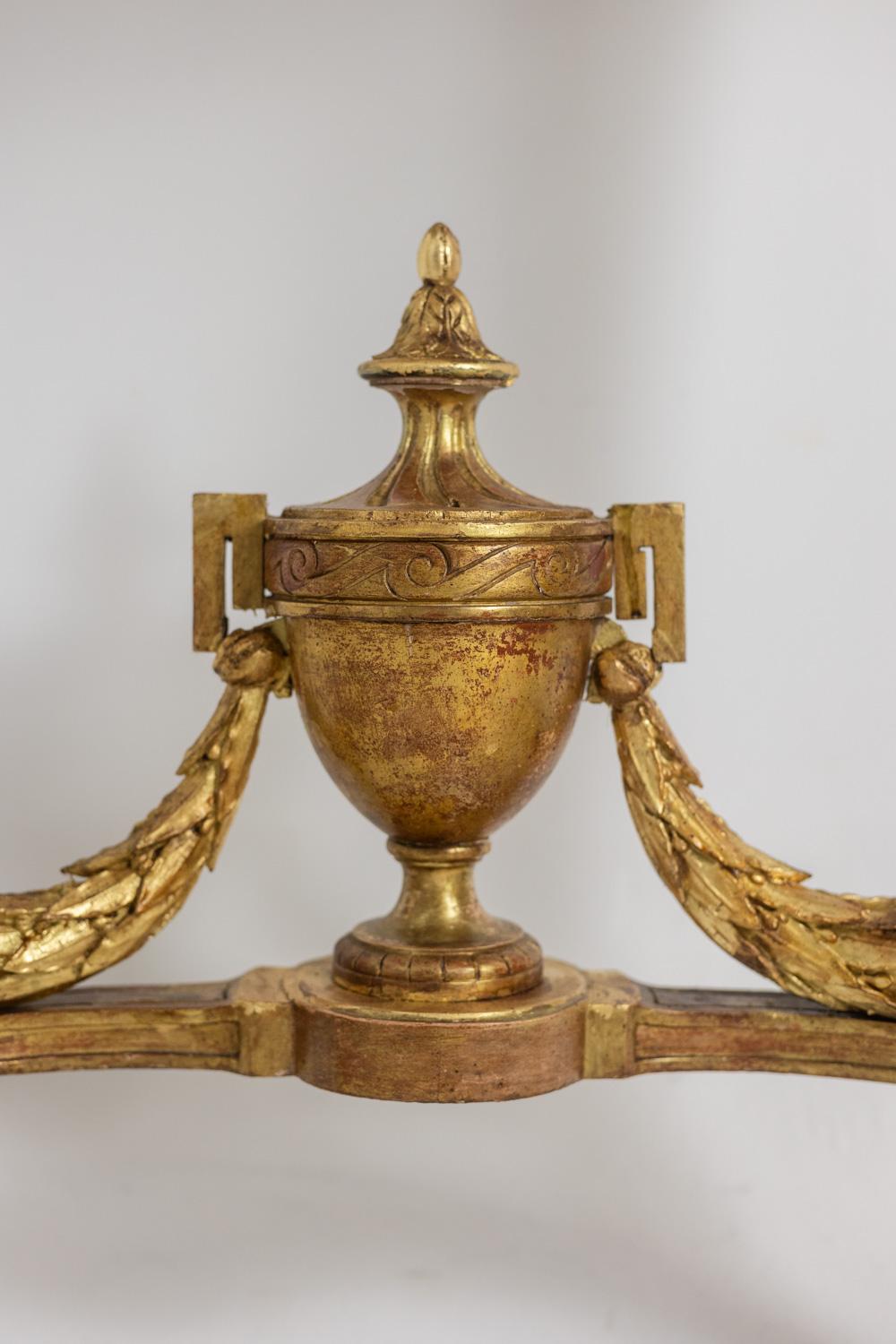 Console in gilded and carved wood, marble top. Circa 1880. In Excellent Condition For Sale In Saint-Ouen, FR