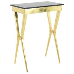 Console in Gilt Brass and Black Marble, 1950s