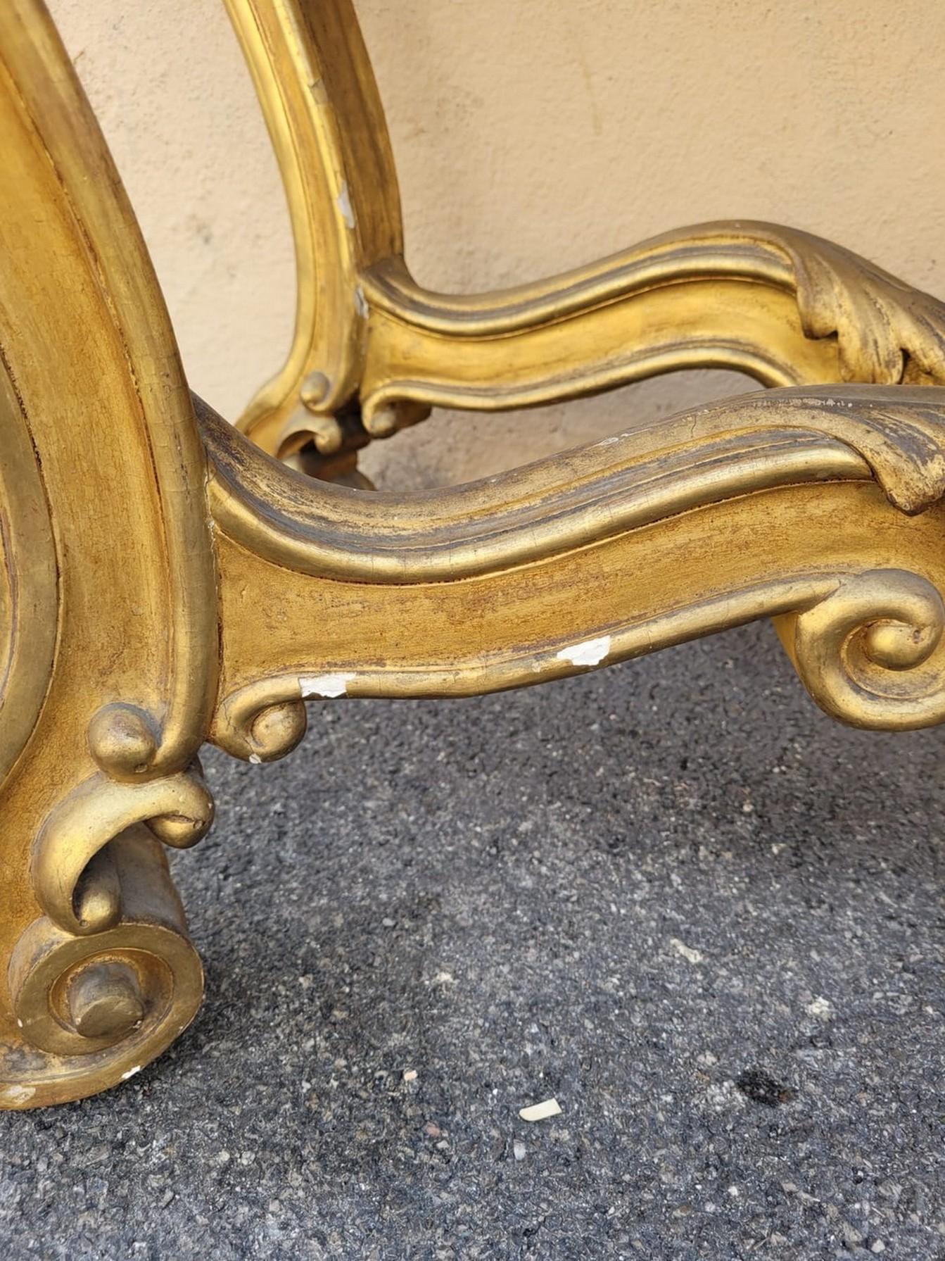 Console en Wood Wood doré de style Louis XV, 19ème siècle en vente 9