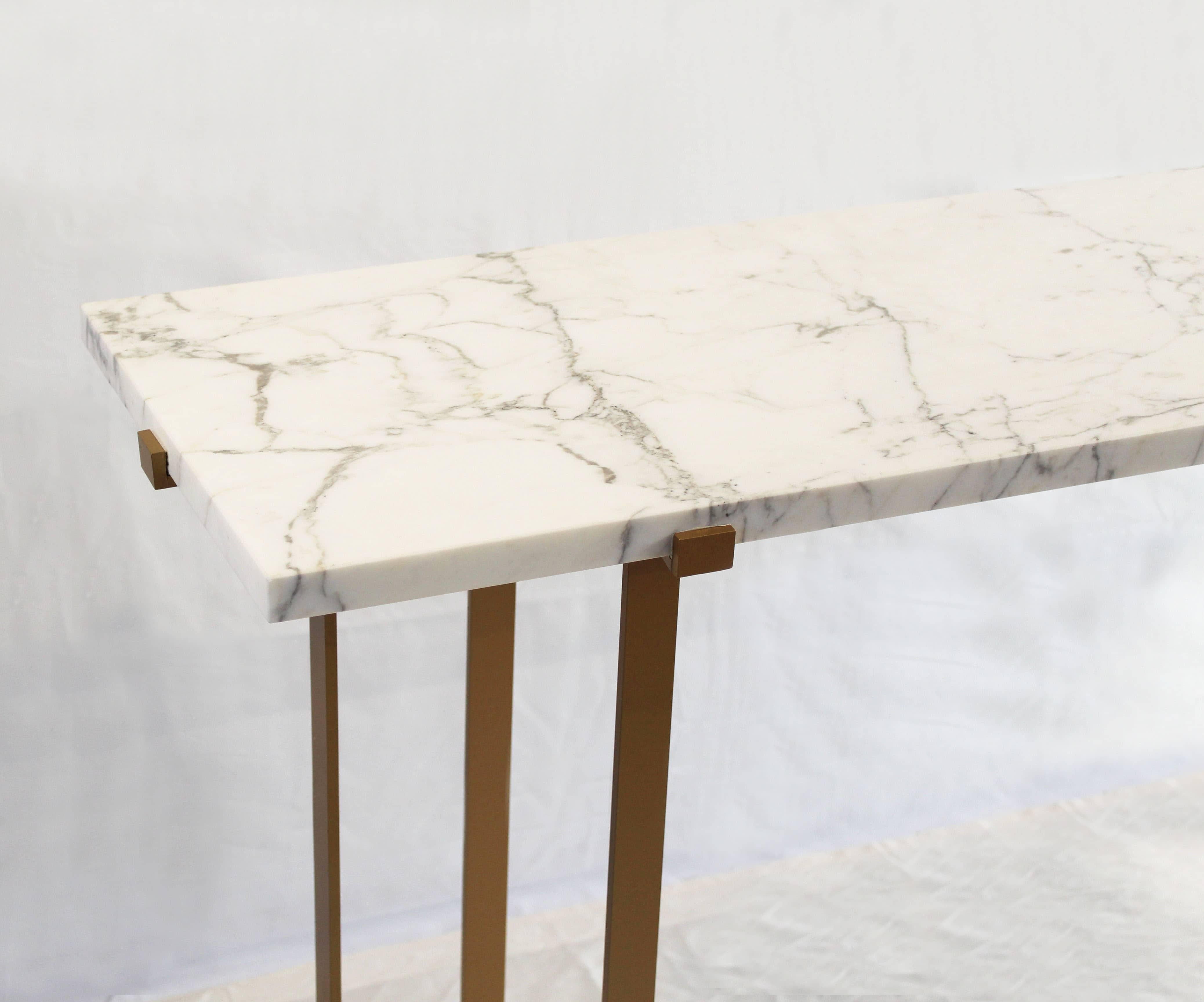 Console in Marble and Laquered Steel by Eric Gizard, Limited Edition In New Condition For Sale In MONTROZIER, FR