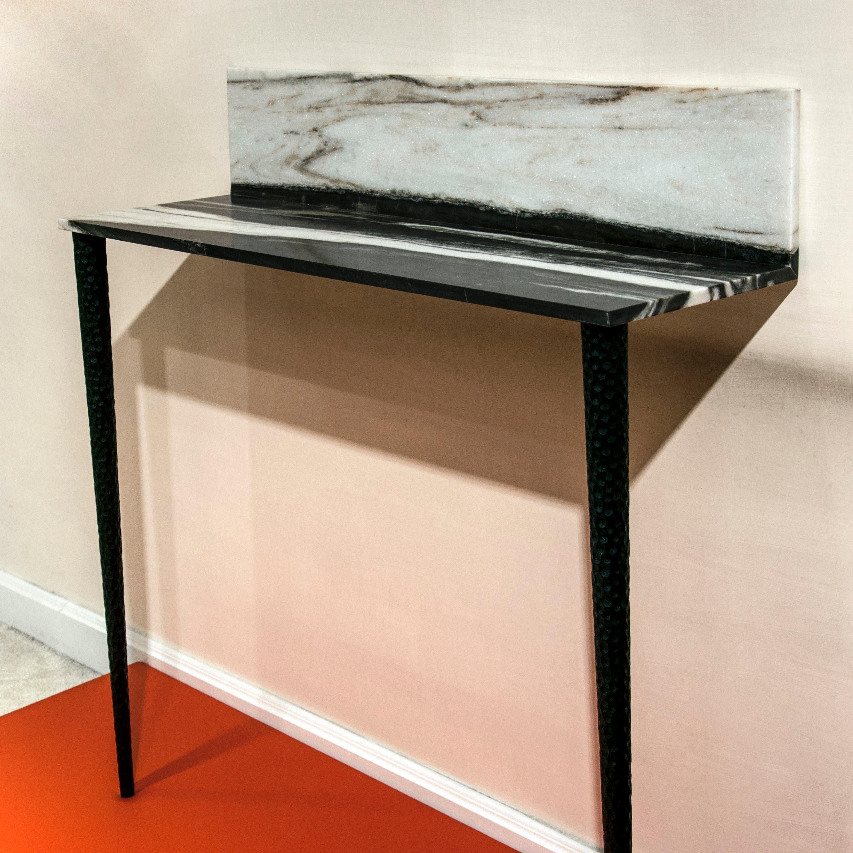 Italian Console in Marble and Wood
