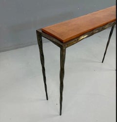 consola de metal y madera "Sylvain Subervie