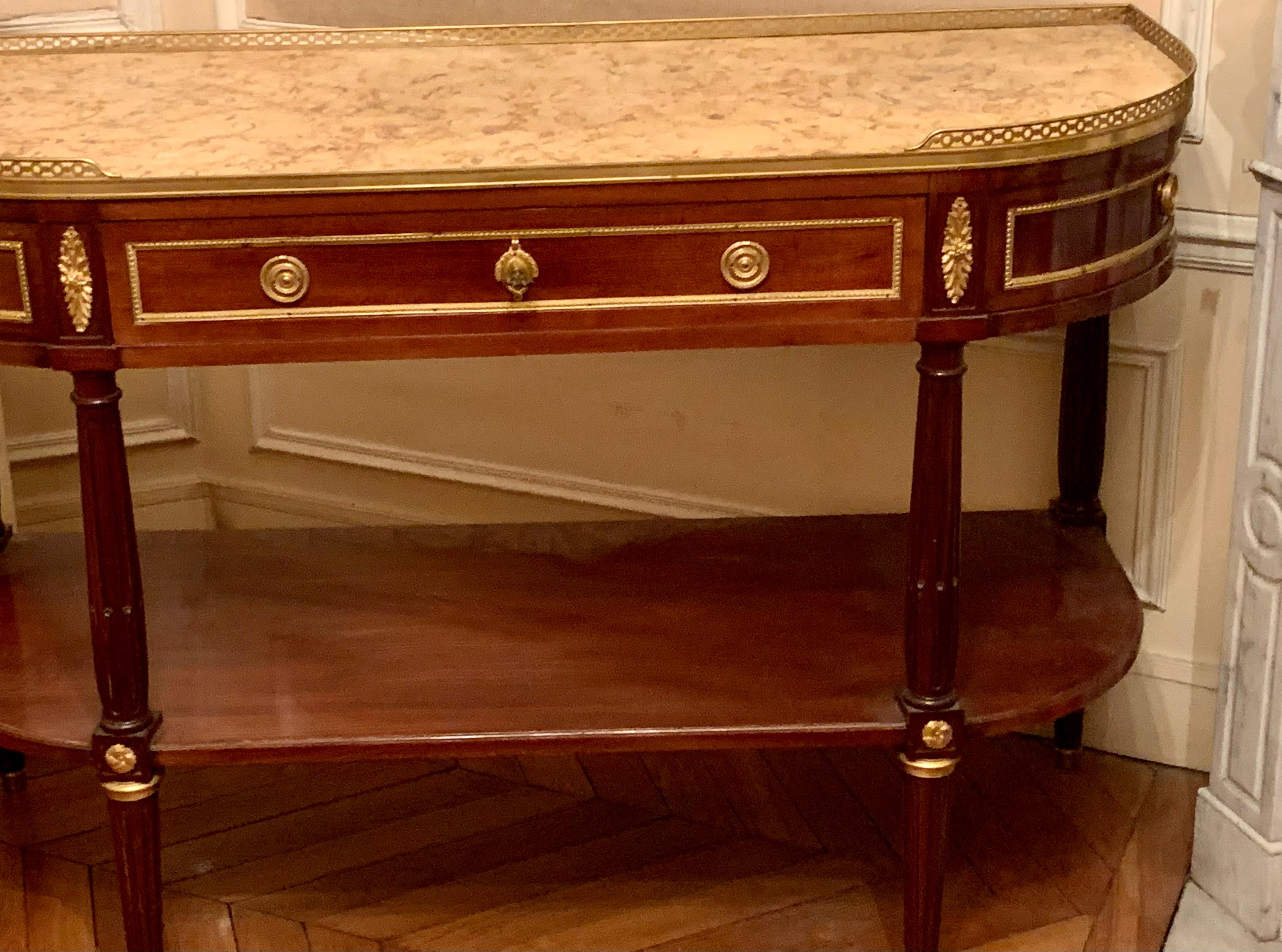 Fine XIX secolo Console in mohagany e bronzo in vendita