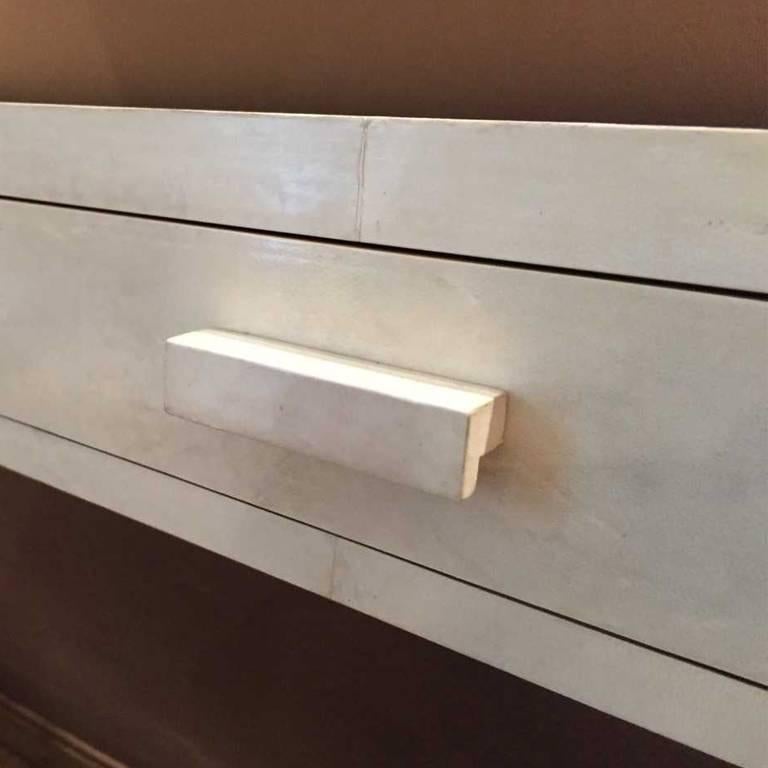 Italian Console in Parchment Handmade, Made in Italy Designed by Michel Leo For Sale