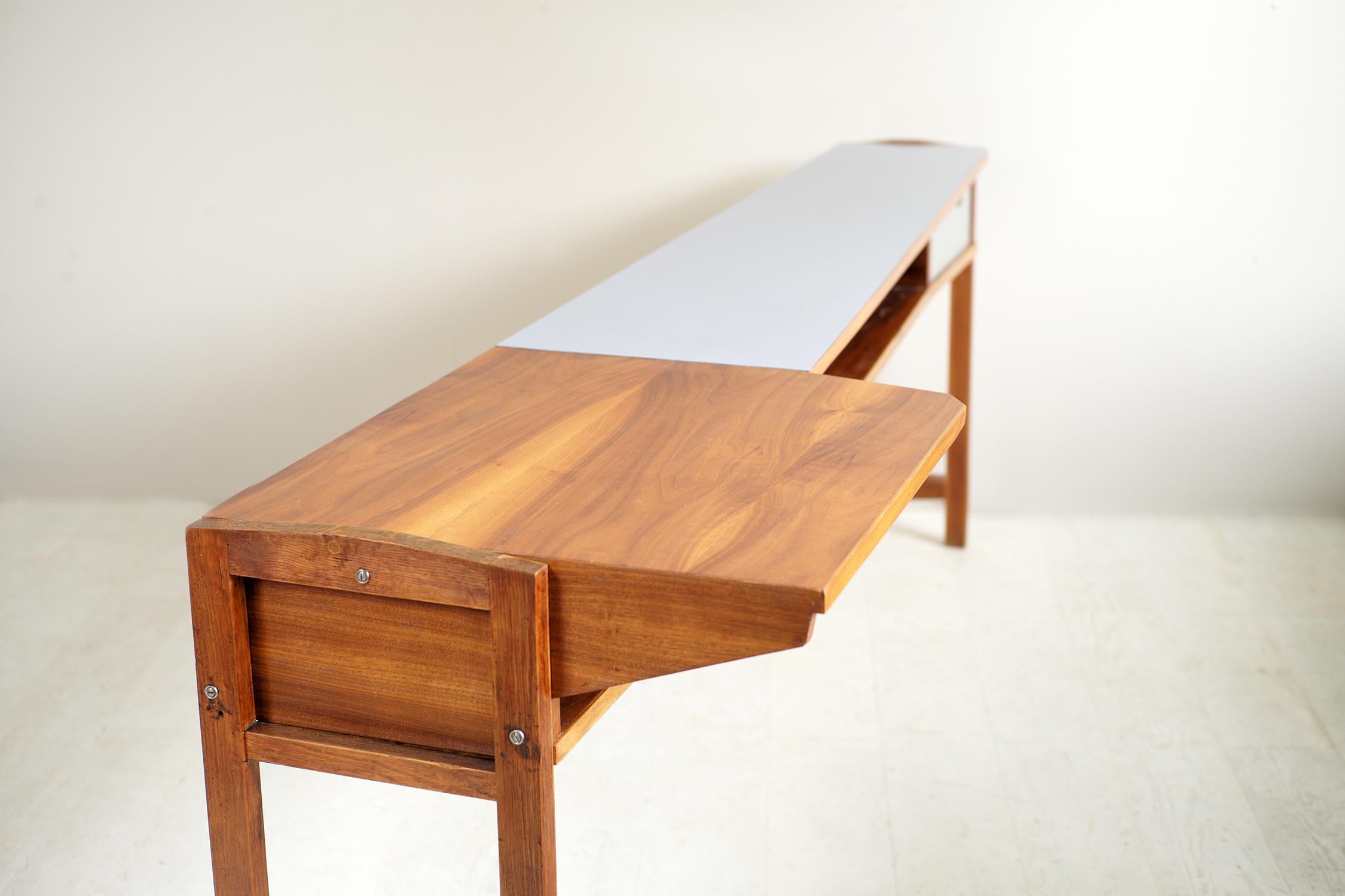 Mid-20th Century Console in Walnut and Formica, Italy, 1955