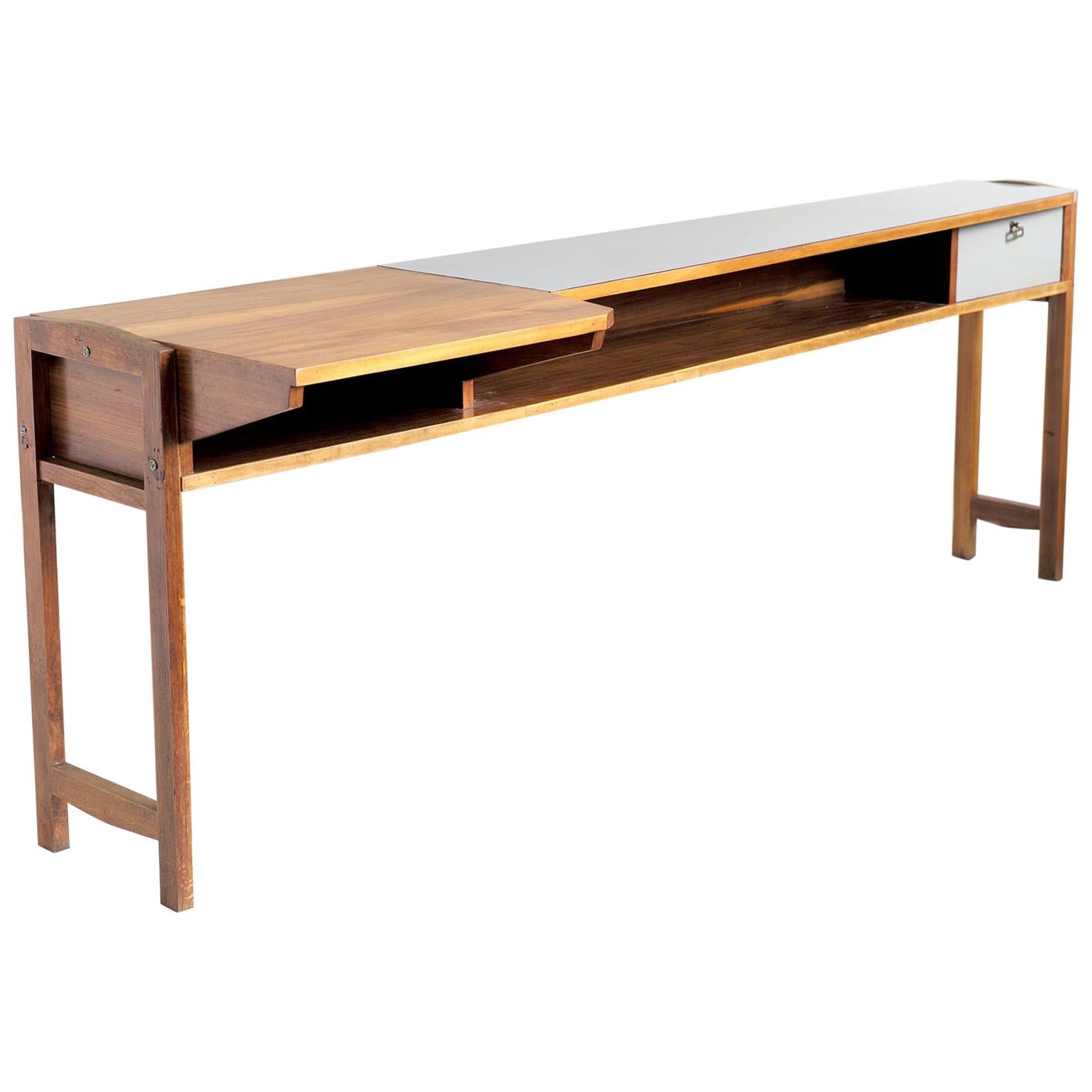 Console in Walnut and Formica, Italy, 1955