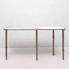 Console in Shagreen with Bronze Patina Brass by R&Y Augousti - IN STOCK