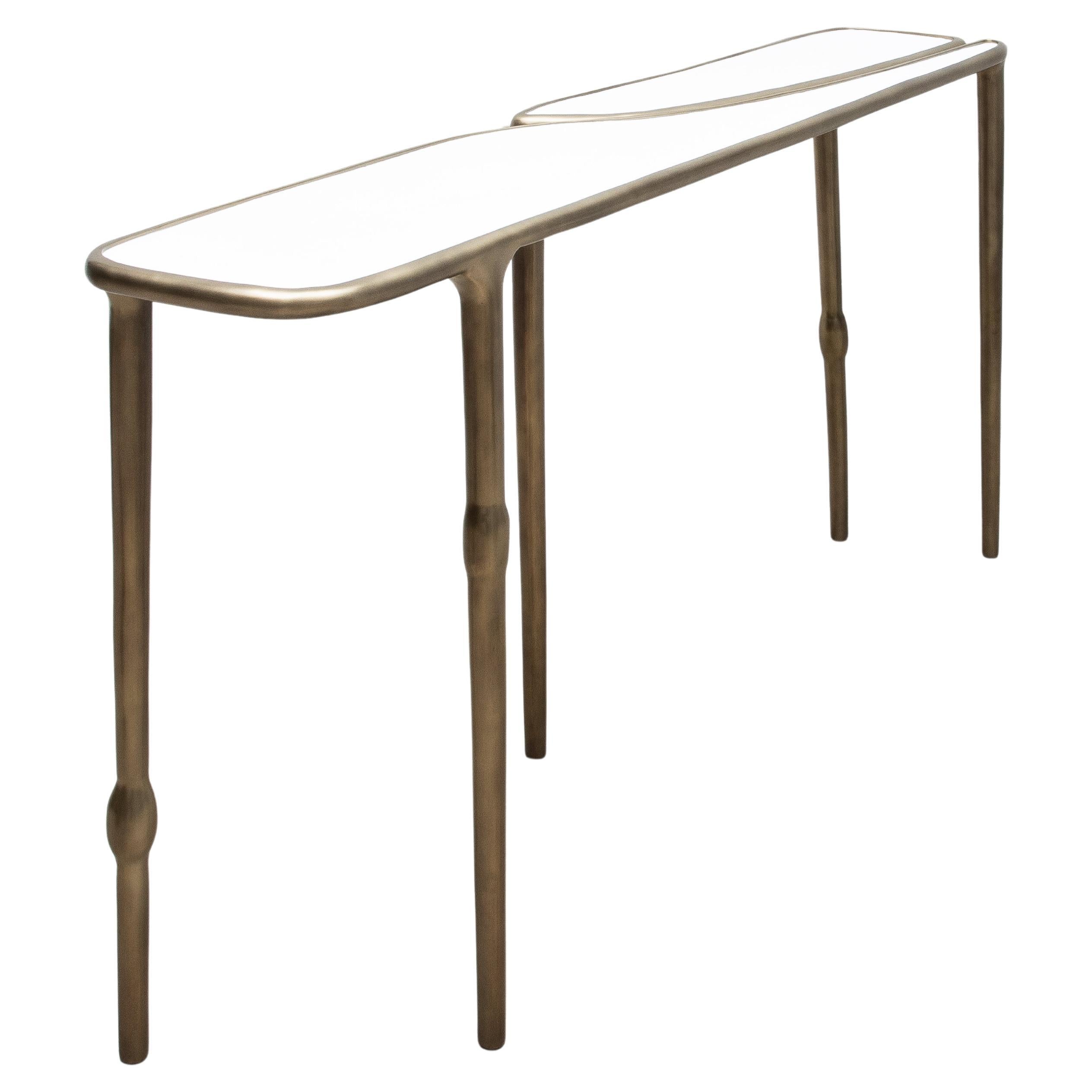 Console in Shagreen with Bronze Patina Brass by R&Y Augousti - IN STOCK