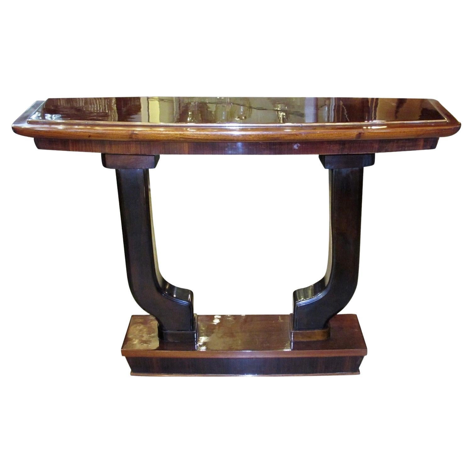 Console in wood, French 1930, Style: Art Deco For Sale