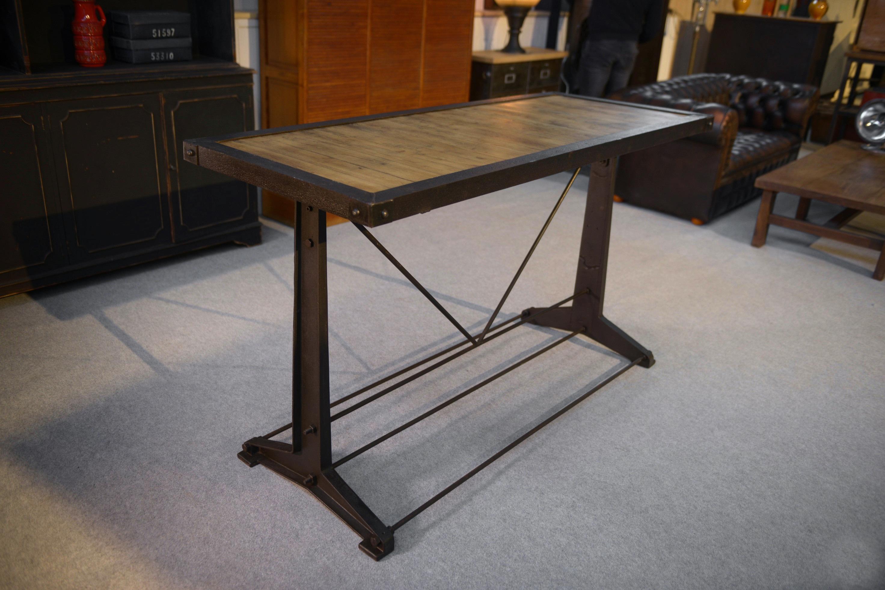 Quercia Console industrielle plateau en chêne in vendita