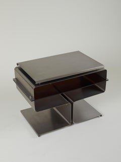 Console inox design François Monnet pour Kappa / Uginox vintage Space Age 1970
