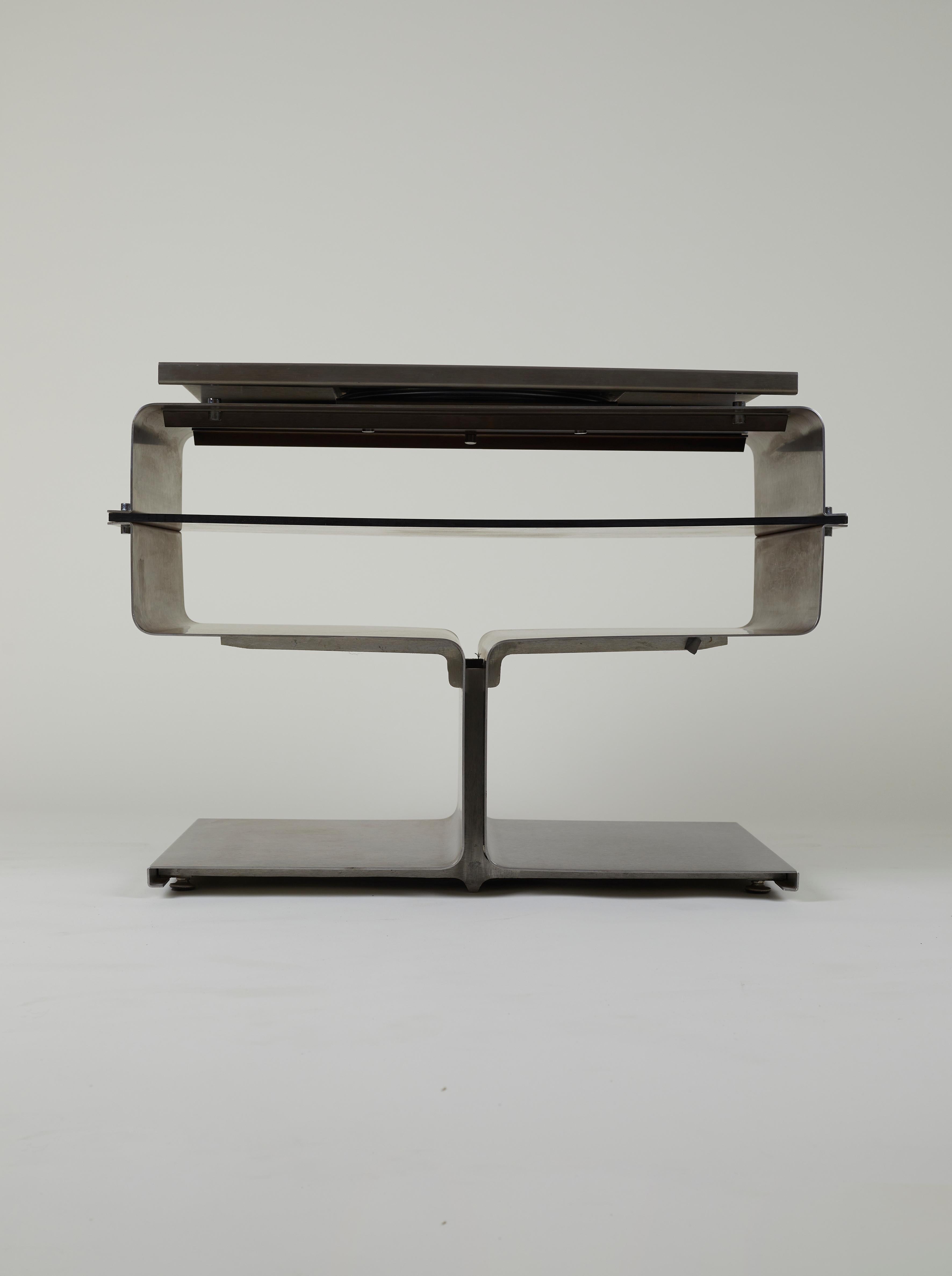 Stainless Steel Console inox design François Monnet pour Kappa / Uginox vintage Space Age 1970 For Sale