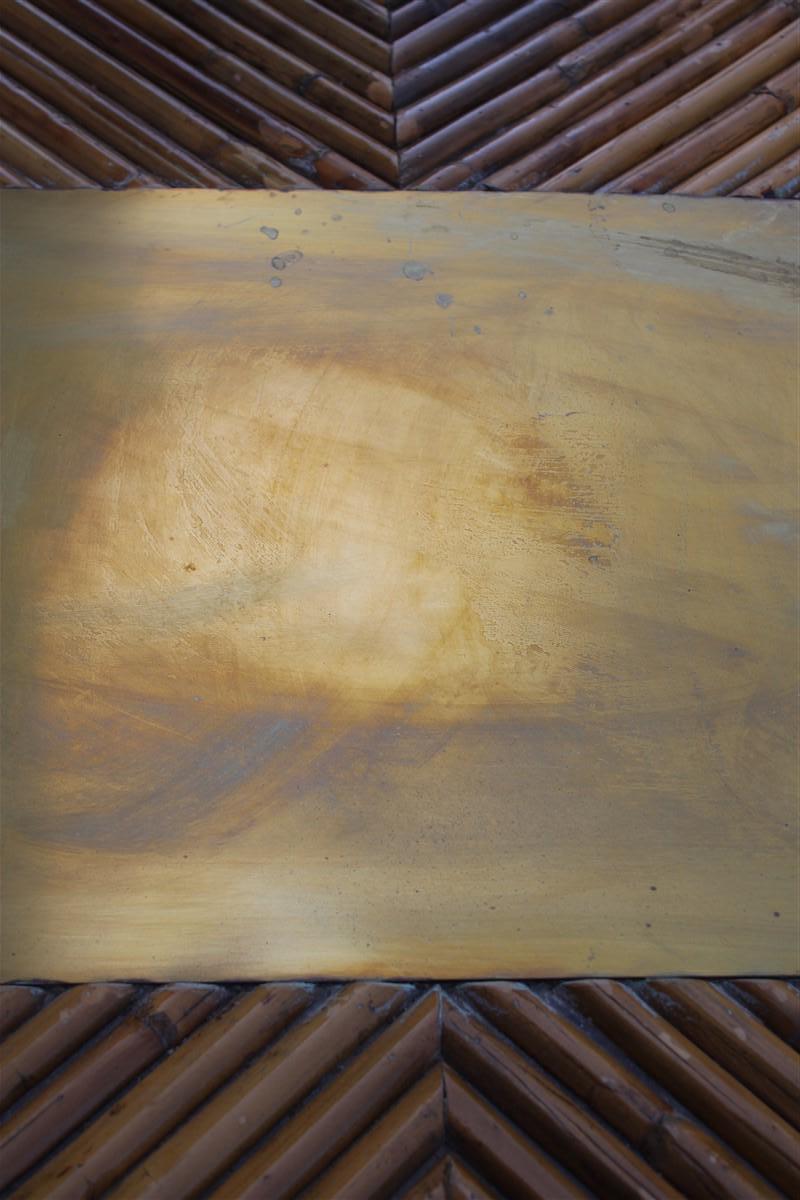 Console Italian Design Bamboo and Brass 1970s For Sale 11