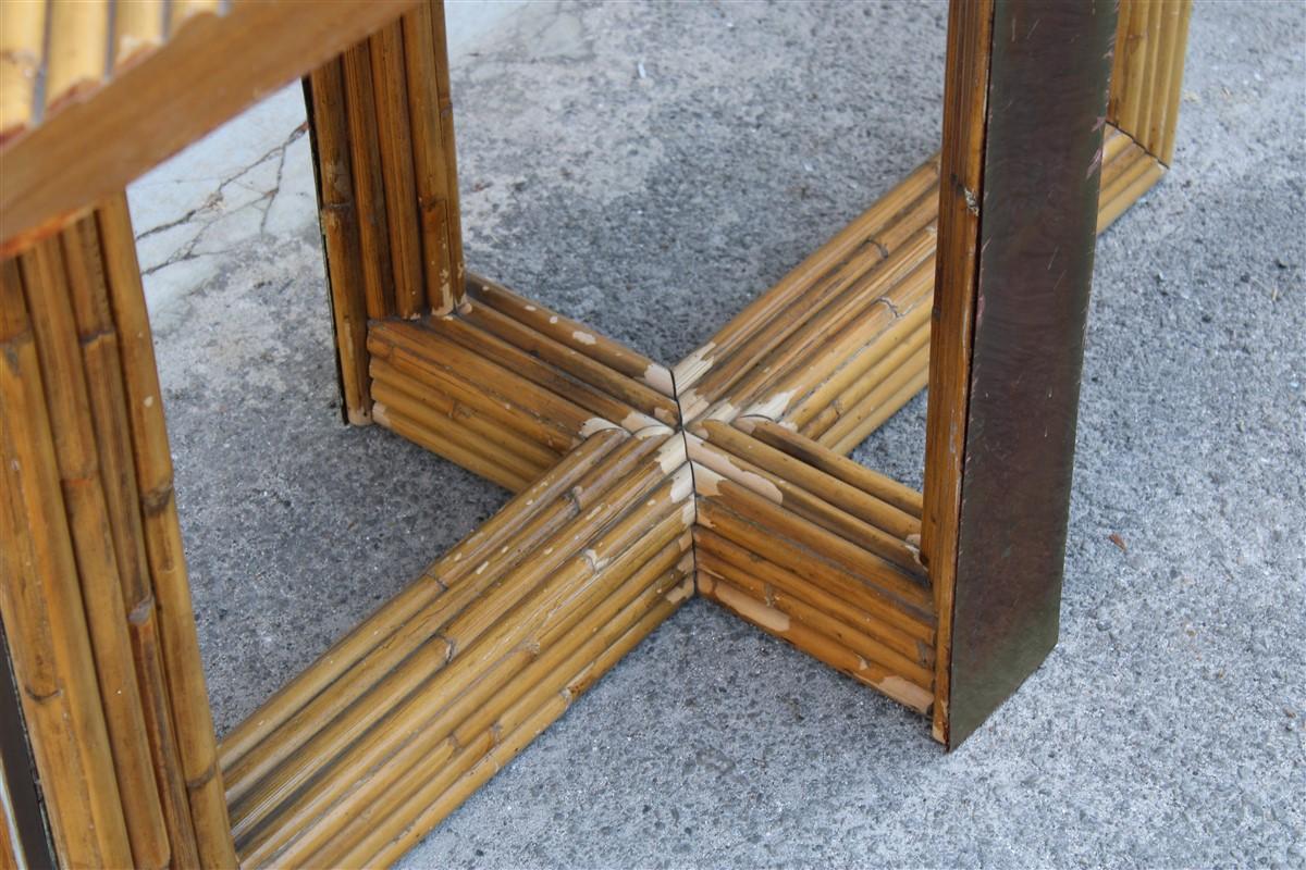 Console Italian Design Bamboo and Brass 1970s  For Sale 2
