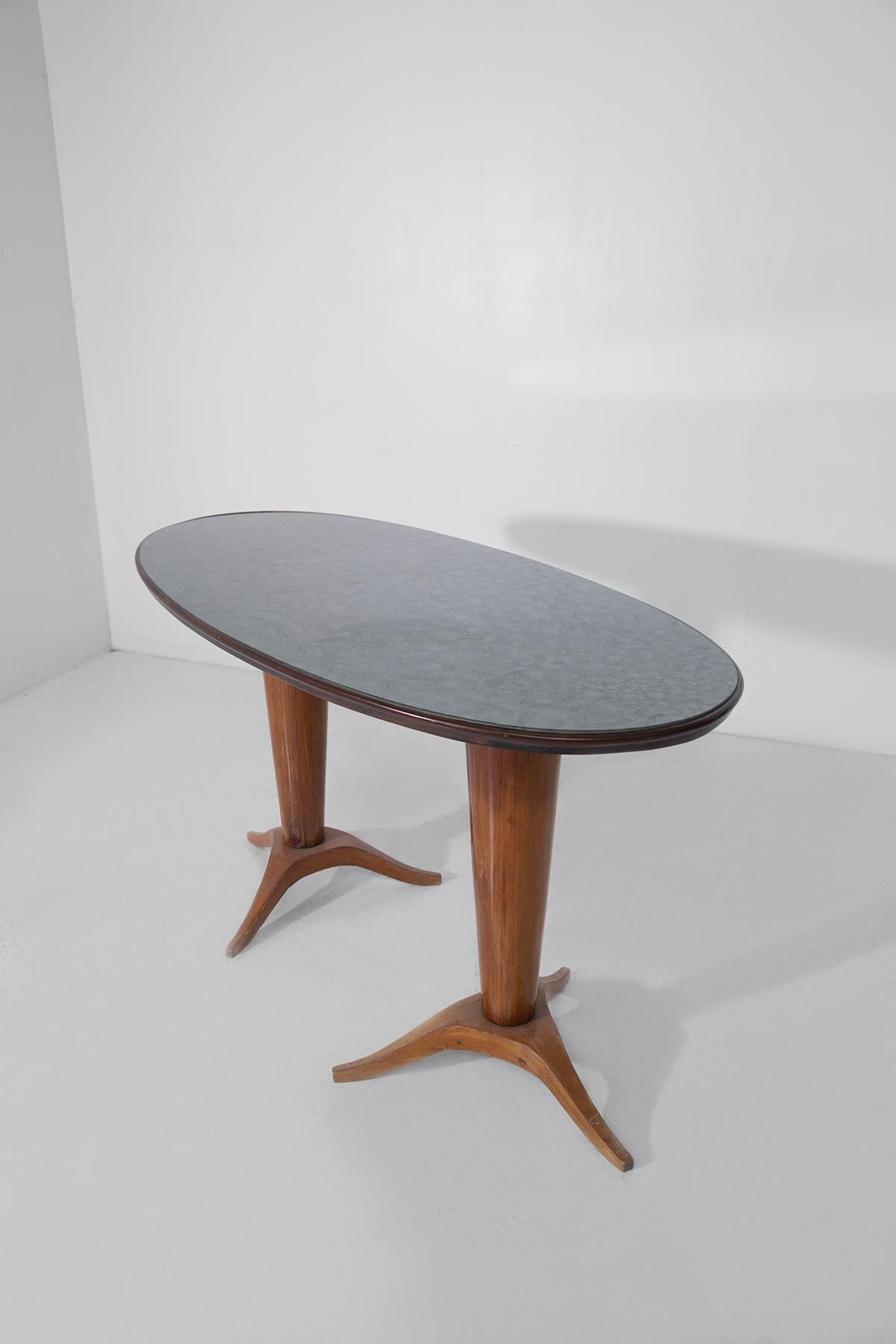 Mid-Century moderno Console Italiana o tavolo piccolo in vetro verde vintage in vendita