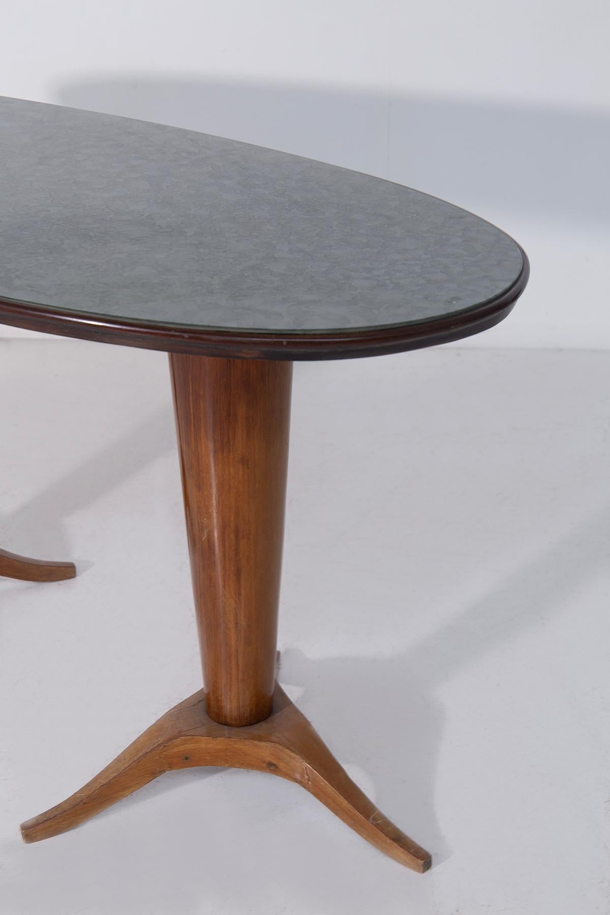 Mid-20th Century Console Italiana o tavolo piccolo in vetro verde vintage in vendita