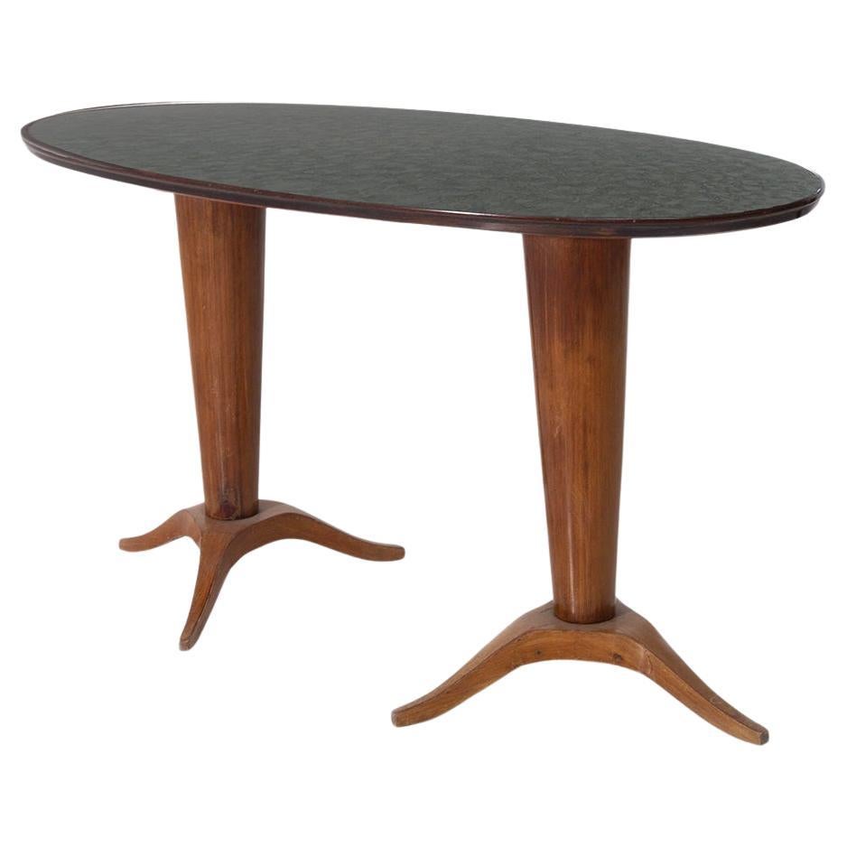 Console Italiana o tavolo piccolo in vetro verde vintage in vendita