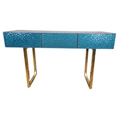 Italian murano glass console , with three drawers , available