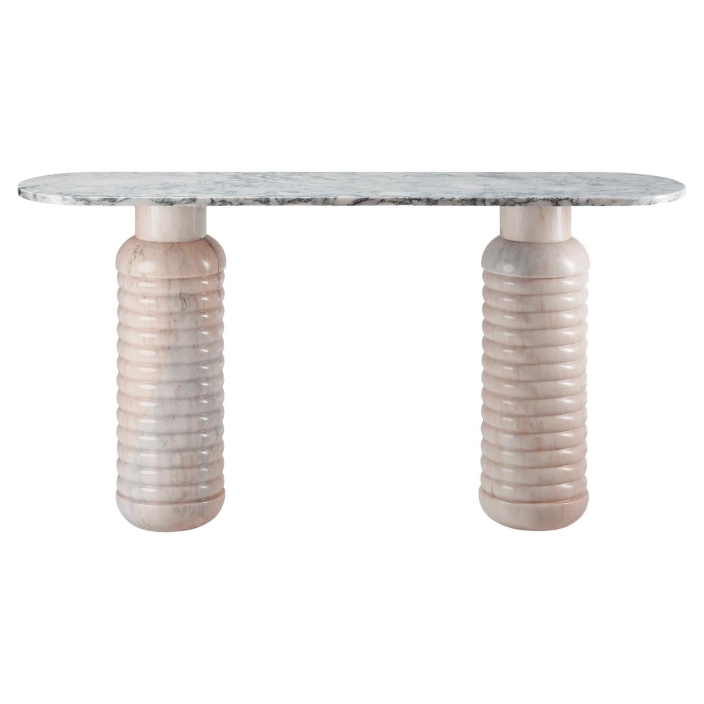 Console Jean in Estremoz Rose Marble For Sale