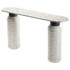 Consola Jean en Mármol Blanco Estremoz con Tapa Nero Marquina