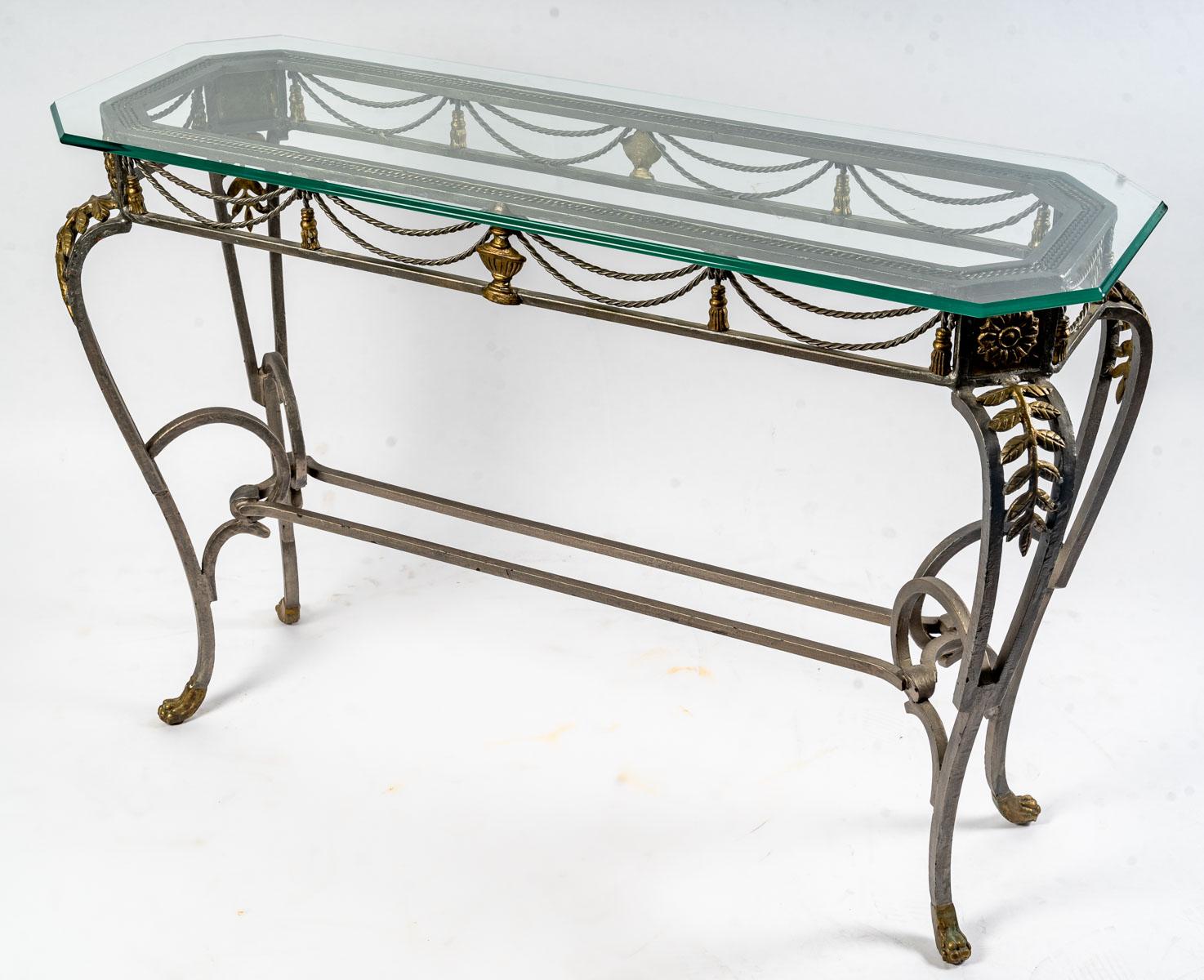 Wrought Iron Console, Louis XV Style