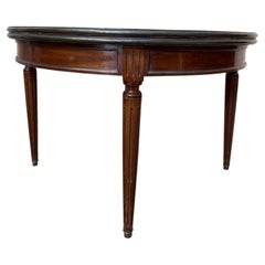 Console - Louis XVI Half-Moon Table in Solid Mahogany